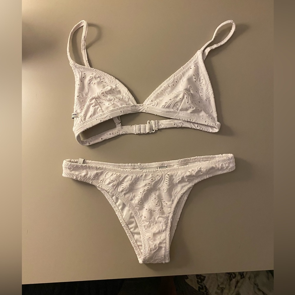 Women’s Rhythm by Free People White Crochet Pattern Bikini - medium